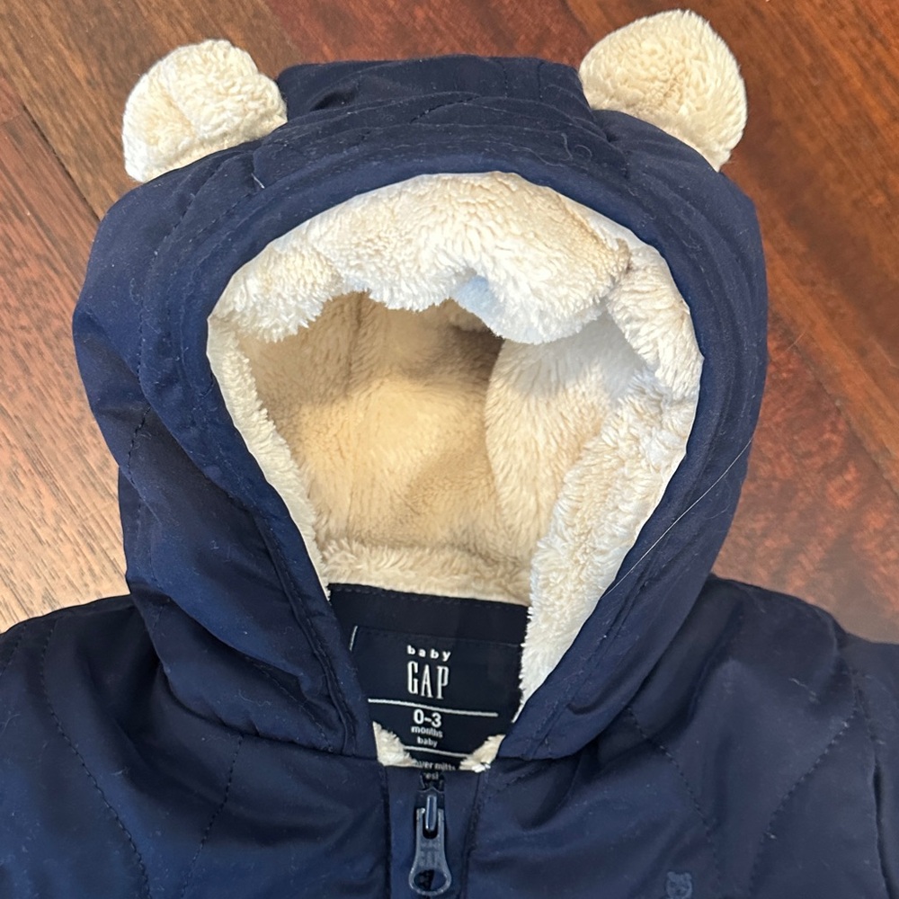 GAP Navy Blue Baby One Piece Snowsuit - Picture 2 of 4